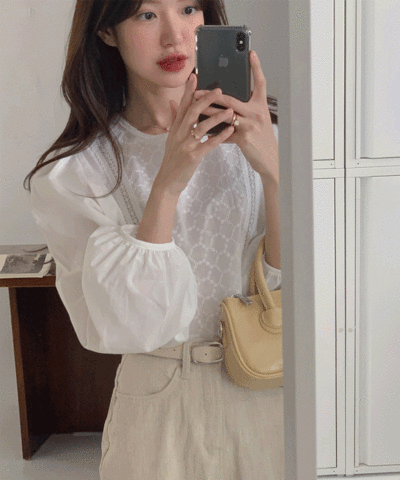 White punched blouse : [PRODUCT_SUMMARY_DESC]