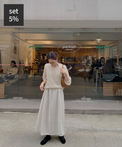 Soft Short Sleeve Knit + Franc Long Dress Women&#039;s Clothing Shopping Mall DALTT