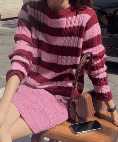 berry mood striped knit : [PRODUCT_SUMMARY_DESC]