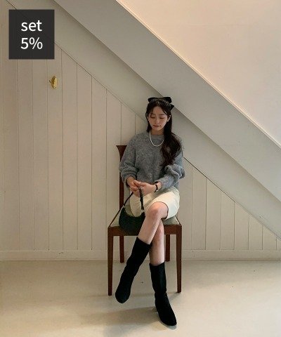Mite Wool Round Knit + Diop Corduroy Midi Skirt Women&#039;s Clothing Shopping Mall DALTT