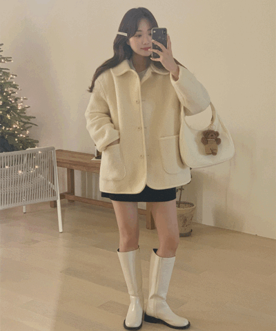 Snowy wool coat (100% wool)